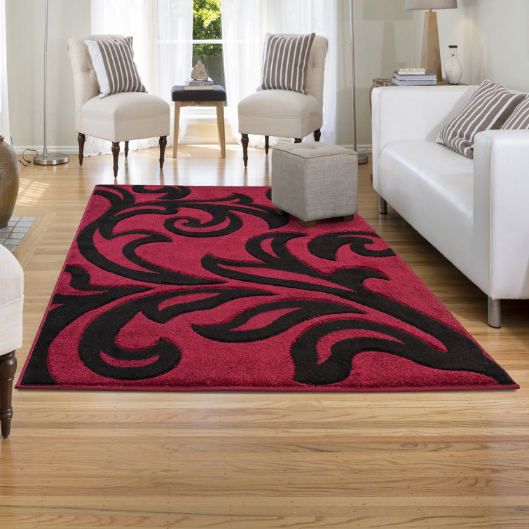 Marlow Home Co. Hailes Red, Black Area Rug Wayfair.co.uk